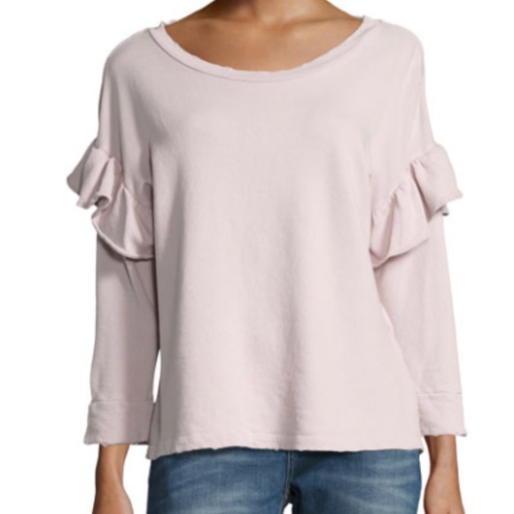 Current/Elliot Ruffle Sweatshirt Lilac - Picture 1 of 9